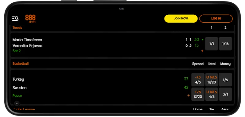 888sport app screenshot