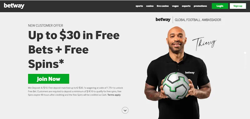 betway welcome bonus screenshot