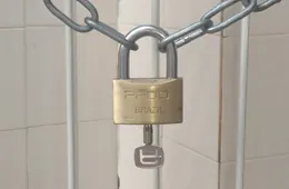 Padlock on a chain