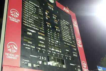 Scoreboard with a T20 team total