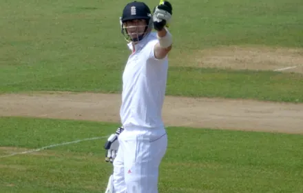 Batsman at the crease at Trent Bridge