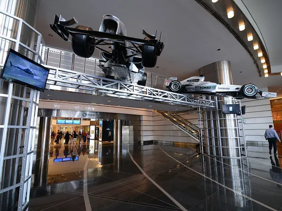 Formula 1 cars on display