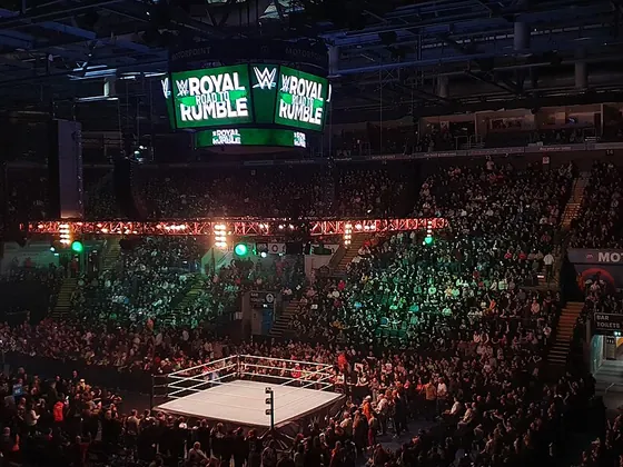 Wrestling ring at a house show