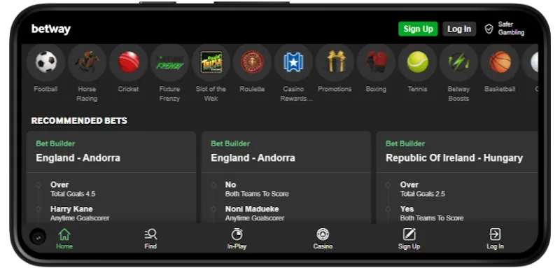 betway app screenshot