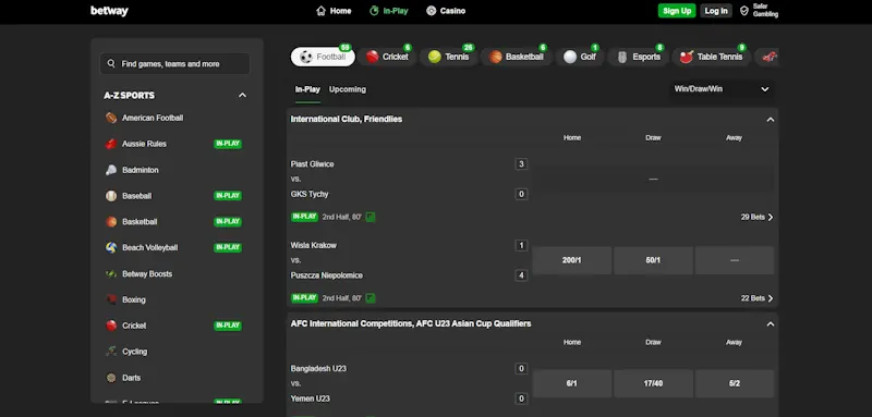 betway live screenshot